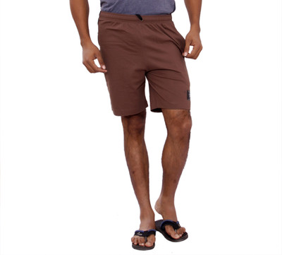 

JT International Solid Men Brown Sports Shorts, Khaki