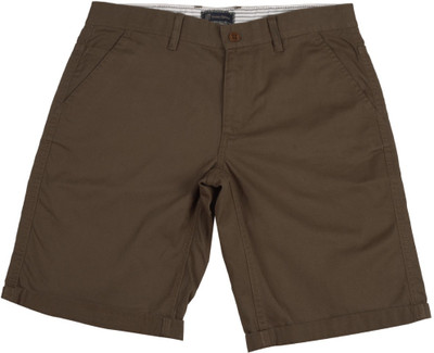 Indian Terrain Short For Solid Cotton Modal Blend(Brown