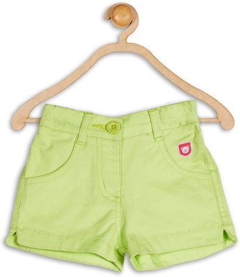 

612 League Short For Girls Solid Cotton Nylon Blend(Light Green, Lime green