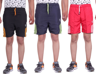 

Belmarsh Striped Men's Multicolor Sports Shorts, Black;navy;red