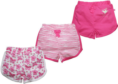 

FS Mini Klub Short For Girls Cotton(Multicolor, Pack of 3, Pinkcombo