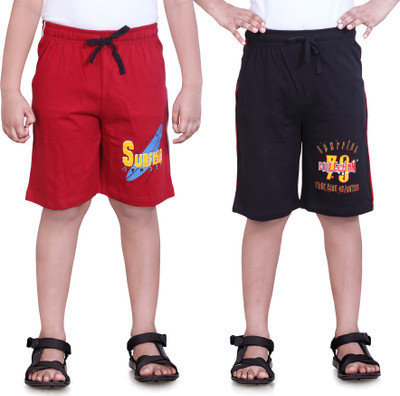 

Dongli Short For Boys Cotton Linen Blend, Cotton Nylon Blend, Cotton Linen Blend(Red, Pack of 2, Red & black