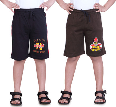 

Dongli Short For Boys Cotton Linen Blend, Cotton Nylon Blend, Cotton Linen Blend(Black, Pack of 2, Black & brown