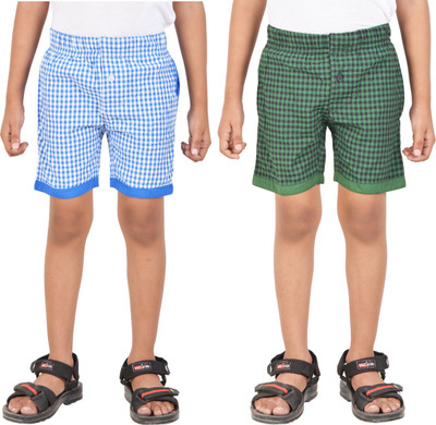 

Gkidz Short For Boys Woven Cotton Linen Blend, Cotton Nylon Blend, Cotton Linen Blend(Blue, Pack of 2, Blue & green