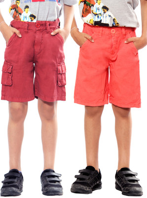 

Uber Urban Short For Boys Cotton Linen Blend, Cotton Nylon Blend, Cotton Linen Blend(Red, Pack of 2, Red & orange