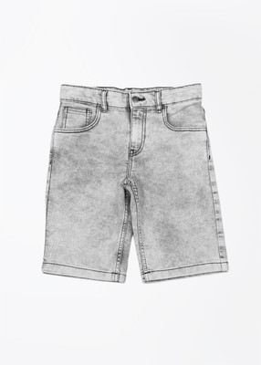 

United Colors of Benetton Short For Boys Solid Cotton Nylon Blend(Grey