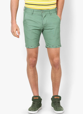 

Jack & Jones Solid Men's Green Basic Shorts, Dark ivy