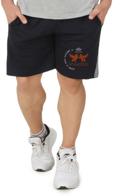HAP Graphic Print Men Dark Blue Basic Shorts