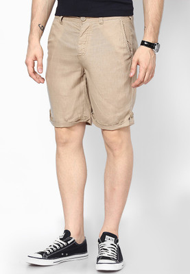 

Jack & Jones Solid Men's Beige Denim Shorts