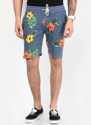 

Jack & Jones Floral Print Men's Blue Beach Shorts, Moonlight blue