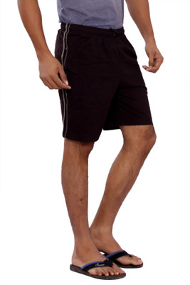 

JT International Solid Men Black Sports Shorts