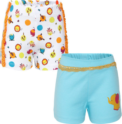 

FS Mini Klub Short For Girls Printed Cotton Linen Blend, Cotton Nylon Blend, Cotton Linen Blend(Blue, Pack of 2, Aqua