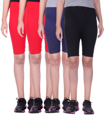 

Alisha Solid Women's Multicolor Cycling Shorts, Black;navy;red