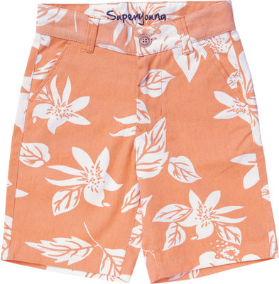 

SuperYoung Short For Boys Cotton Linen Blend, Cotton Nylon Blend, Cotton Linen Blend(Orange, Pack of 1