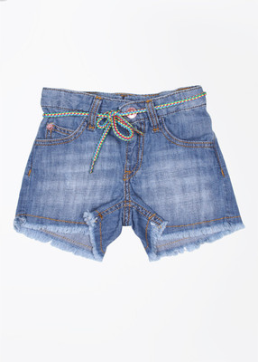 

United Colors of Benetton Short For Girls Casual Solid Cotton(Blue, Pack of 1, 901