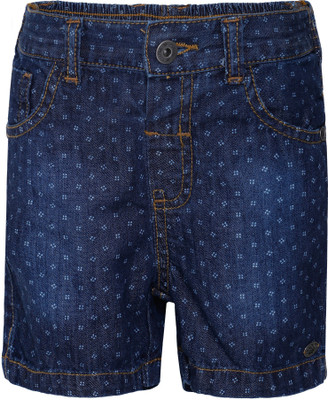 

FS Mini Klub Short For Girls Woven Cotton(Blue, Pack of 1, Dark wash