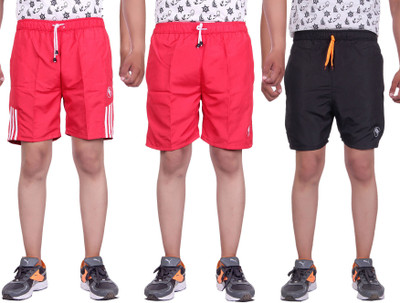 

Belmarsh Striped Men's Multicolor Sports Shorts, Black;red