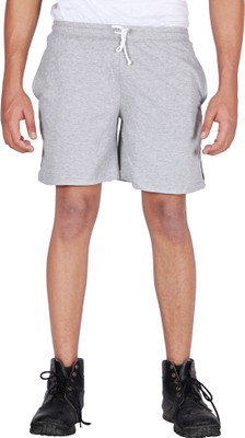 

Frang Solid Men Grey Basic Shorts