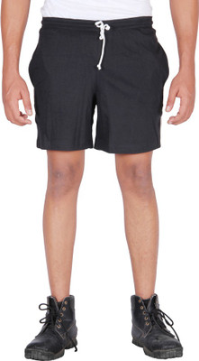 

Frang Solid Men's Black Bermuda Shorts