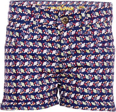 

Dreamszone Printed Women's Blue Hotpants