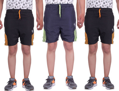 

Belmarsh Striped Men's Multicolor Sports Shorts, Black;navy