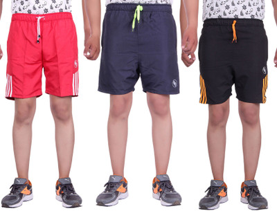 

Belmarsh Striped Men's Multicolor Sports Shorts, Black;navy;red