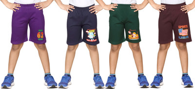 

Dongli Short For Boys Cotton Linen Blend, Cotton Nylon Blend, Cotton Linen Blend(Dark Green, Pack of 4, Combo color