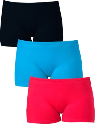 Softrose Solid Women Light Blue, Black, Pink Sports Shorts