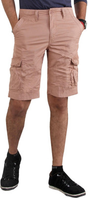 23% OFF on Thinc Solid Men Beige Cargo Shorts