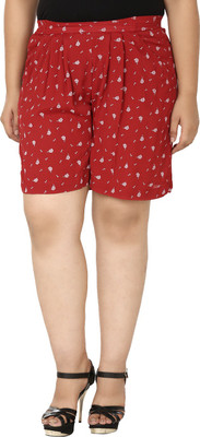 

Eves Pret A Porter Floral Print Women's Red, White Basic Shorts