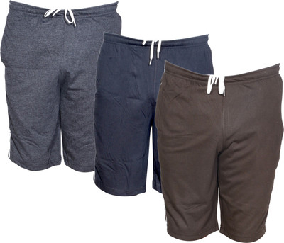 Tullis Solid Men Blue, Brown, Grey Bermuda Shorts