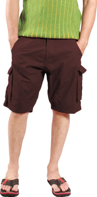 

Uber Urban Solid Men's Brown Basic Shorts, Bark