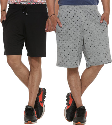 MACK JONNEY Solid Men Black, Grey Bermuda Shorts