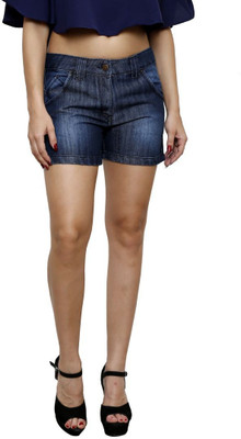 WESTWOOD Solid Women Denim Dark Blue Denim Shorts