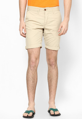 

Jack & Jones Solid Men' Beige Basic Shorts, White pepper