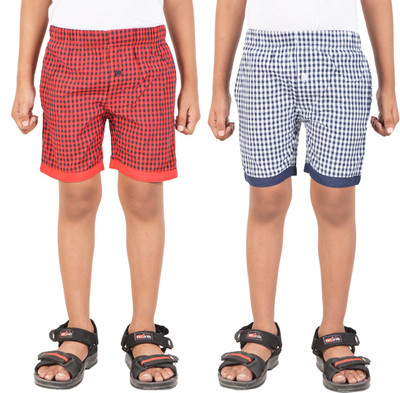 

Gkidz Short For Boys Cotton Linen Blend, Cotton Nylon Blend, Cotton Linen Blend(Red, Pack of 2