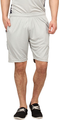

Campus Sutra Solid Men Grey Sports Shorts