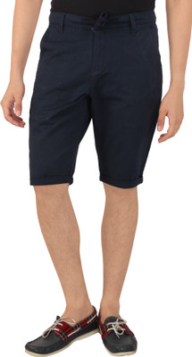 

Magneto Solid Men's Dark Blue Chino Shorts, Dark indigo