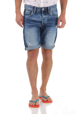 

Jack & Jones Solid Men's Denim Blue Denim Shorts