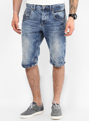 

Jack & Jones Solid Men's Blue Denim Shorts