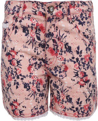 

Bells and Whistles Short For Girls Printed Cotton Linen Blend, Cotton Nylon Blend, Cotton Linen Blend(Pink