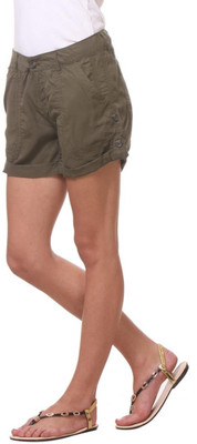 

Kotty Solid Women's Brown Basic Shorts