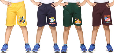

Dongli Short For Boys Cotton Linen Blend, Cotton Nylon Blend, Cotton Linen Blend(Dark Green, Pack of 4, Combo color