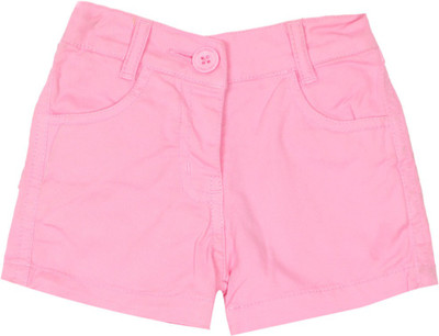 

612 League Short For Girls Solid Cotton Linen Blend, Cotton Nylon Blend, Cotton Linen Blend(Pink
