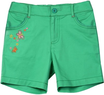 

Beebay Short For Girls Embriodered Cotton(Green, Pack of 1