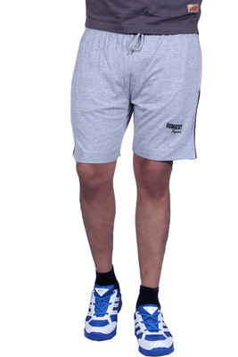 Humbert Solid Men Silver Basic Shorts