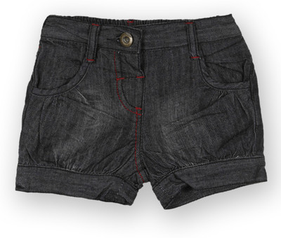 

Lilliput Short For Girls Solid Cotton Linen Blend, Cotton Nylon Blend, Cotton Linen Blend(Black, Pack of 1, Denim black