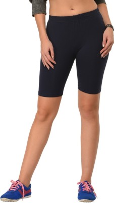 Frenchtrendz Solid Women Dark Blue Cycling Shorts