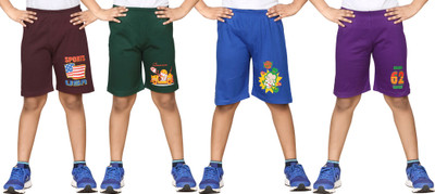

Dongli Short For Boys Cotton Linen Blend, Cotton Nylon Blend, Cotton Linen Blend(Dark Green, Pack of 4, Combo color