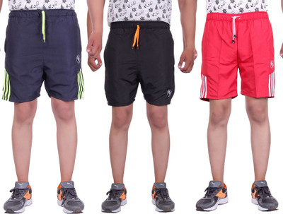 

Belmarsh Striped Men's Multicolor Sports Shorts, Black;navy;red